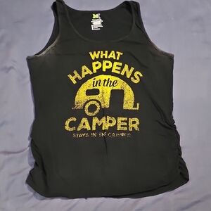 Black Tank Top with Yellow Camper Design